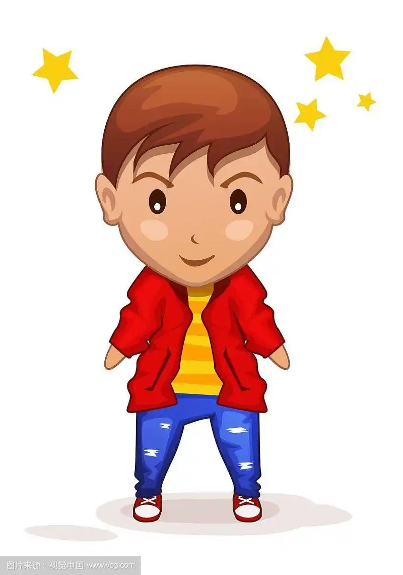 可爱的卡通儿童男孩