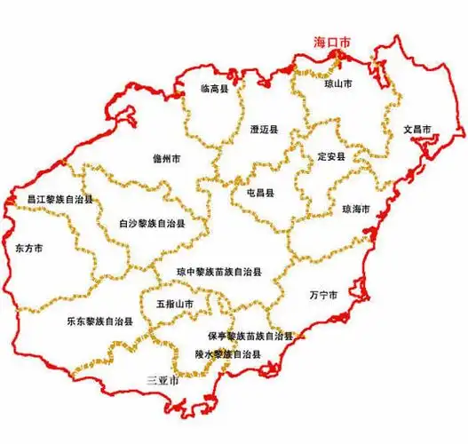 海南省行政区划图,地图,概况,简介,旅游景点,风景图片,交通,美食小吃