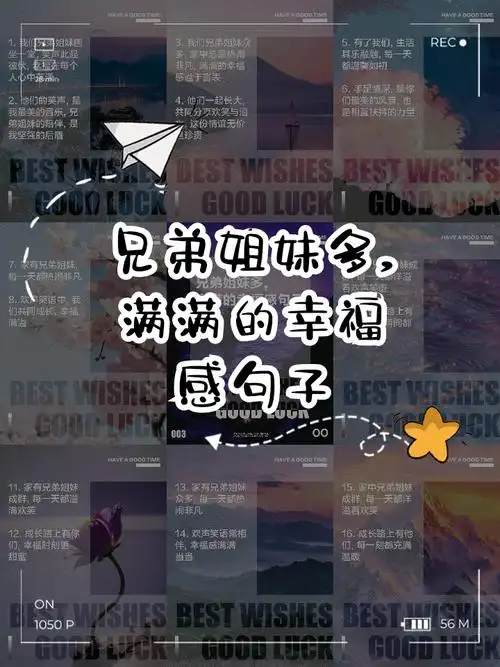 兄弟姐妹多,满满的幸福感句子