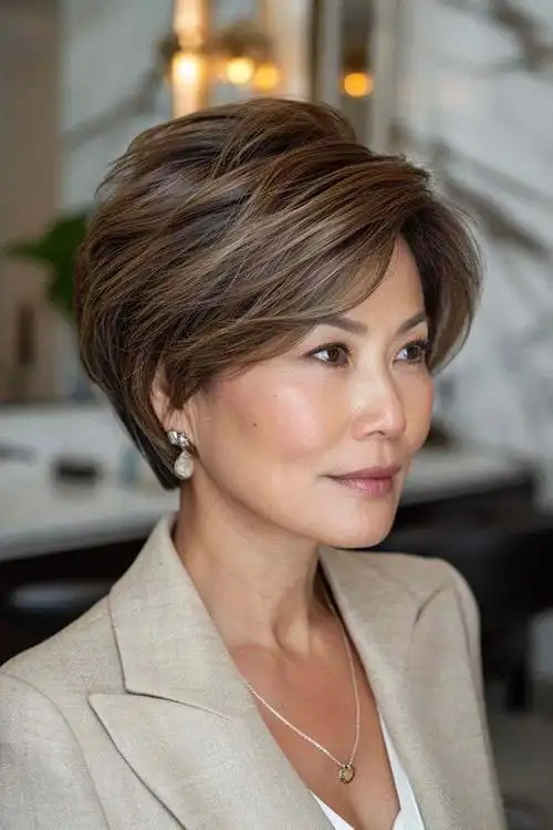 中年女性发型别乱剪,最好试试层次短发,好看时尚有气质