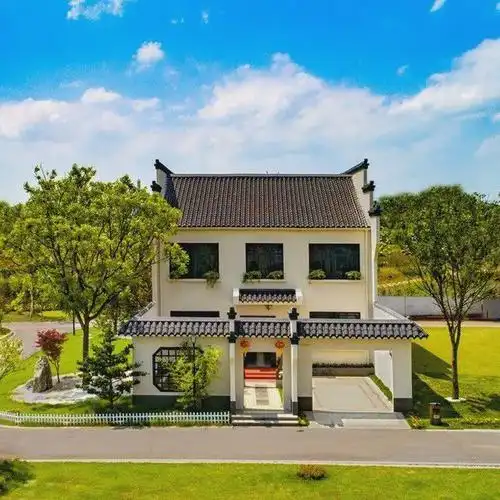 开间10米二层徽派农村别墅马头墙小青瓦中式庭院最具品味的住宅