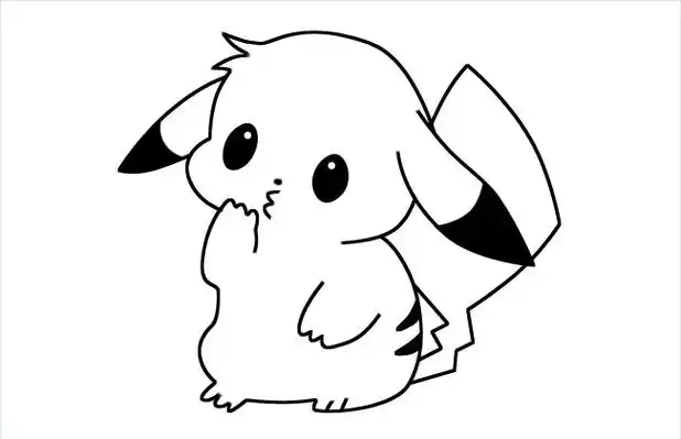 小时候的皮卡丘简笔画图片非常可爱的一个小时候的皮卡丘简笔画,很
