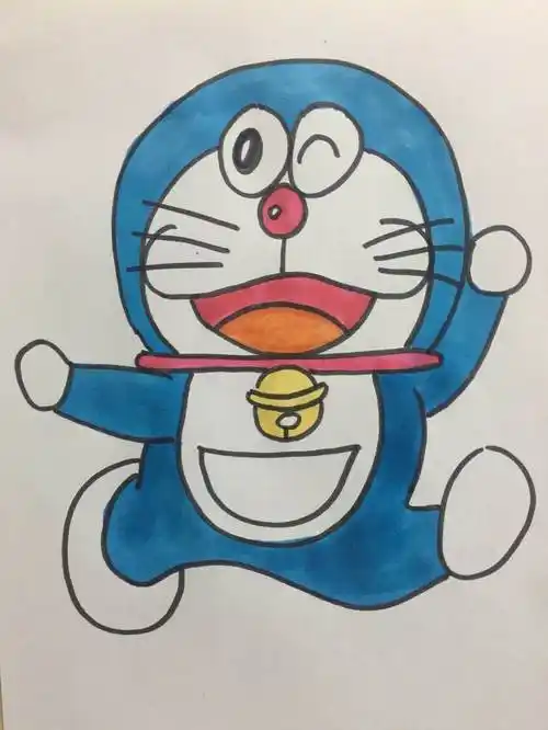 儿童简笔画机器猫的简单画法简笔画教程|一起学画哆啦a梦,机器猫小