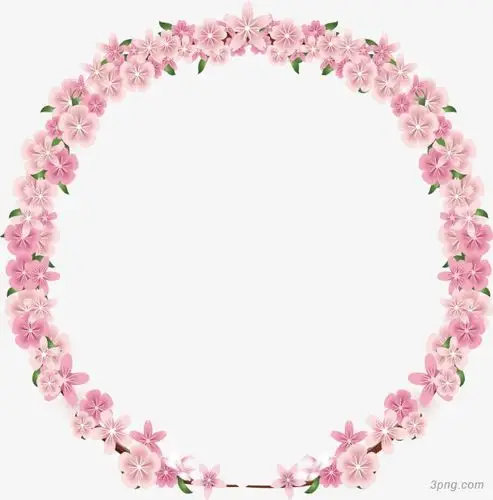 粉色鲜花花环png素材透明免抠图片-动植人物