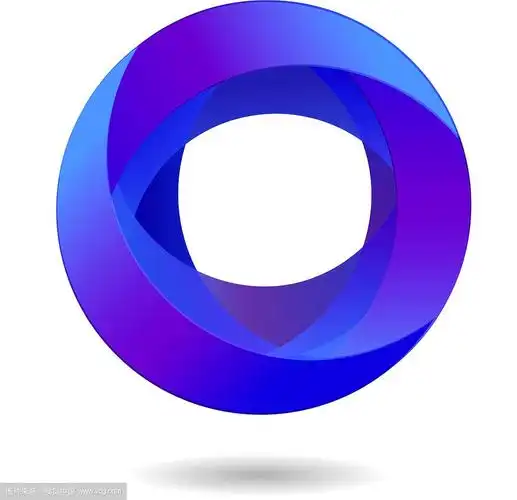 蓝色抽象圆形艺术标志图标