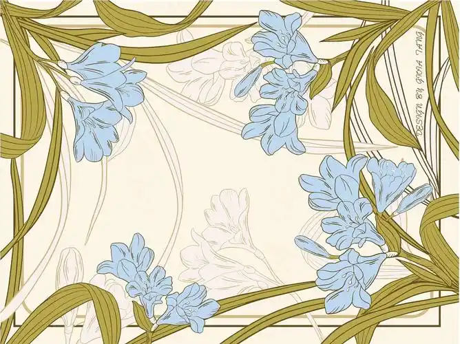 手绘花朵封面|原创花型设计2