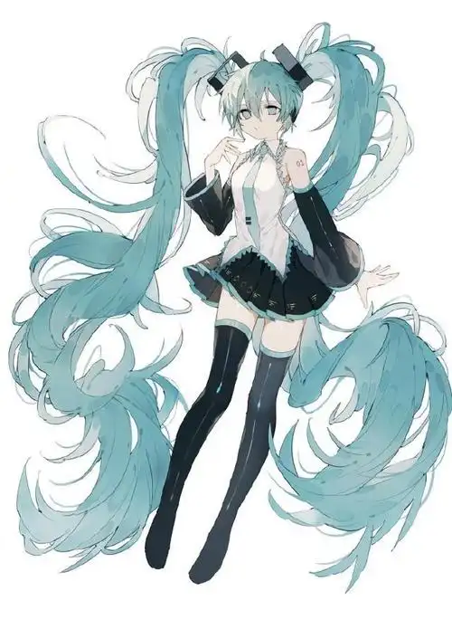 这位画师大佬笔下的初音未来发量太让人羡慕了还画了长发凌波丽