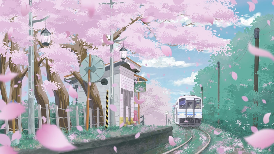樱花电车壁纸是一款电脑壁纸,属于动漫