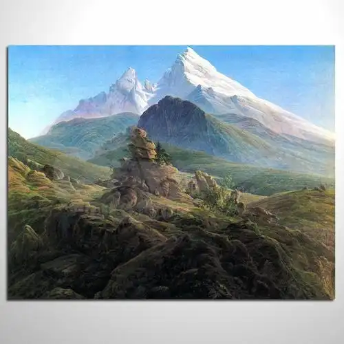 山水画-背有靠山稳若泰山山水油画挂画-开运风水画/客厅风水画/办公室