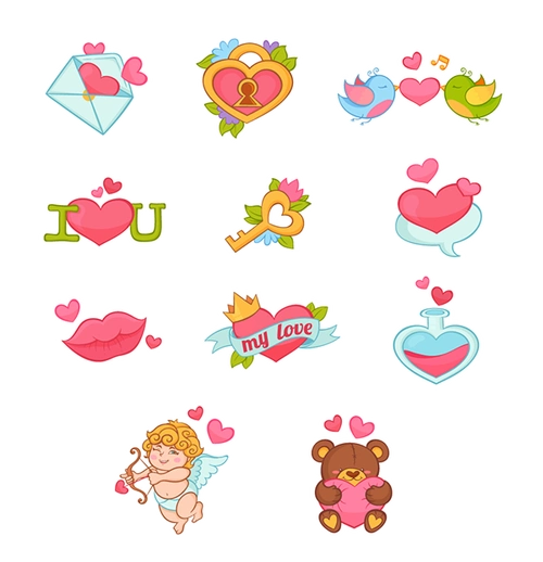 love stickers set : vector sticker set for free online photo