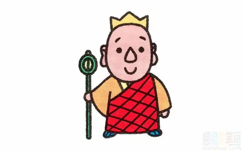 禅杖去西天③手脚并出各两边②衣衫穿在身上面①椭圆上面五官全唐僧是