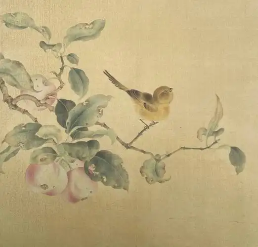 近期的宋人工笔花鸟小品绢本临摹