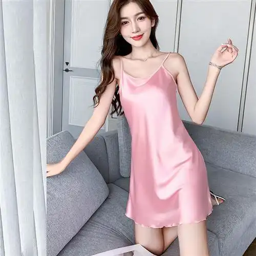 睡裙杋诺hyimm服装店性感冰丝薄款丝滑吊带睡裙