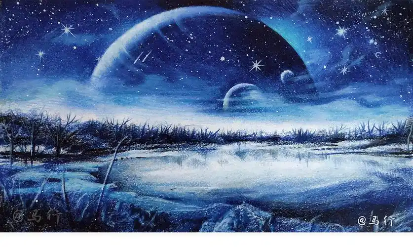 彩铅画星空