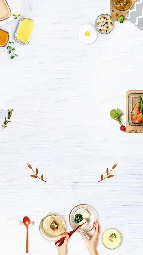 养生美食生活早餐h5海报背景psd下载