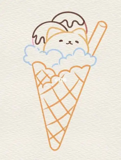 3教你简笔画画可爱的皮卡丘并涂色冰激凌的画法简笔画简单冰淇淋简笔