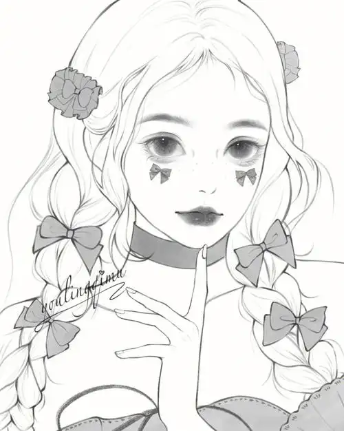 一个唯美风的线稿