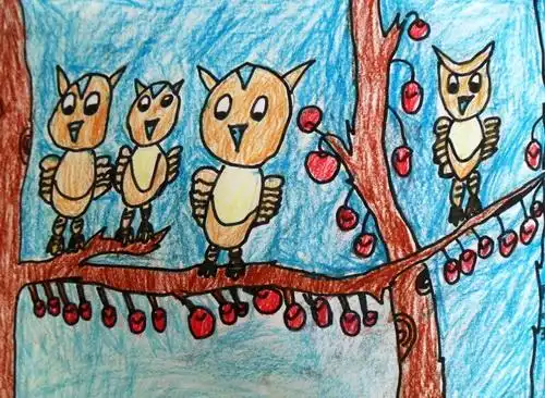 树上的小鸟/少儿绘画作品/儿童画/网络美术馆_中国少儿美术教育网