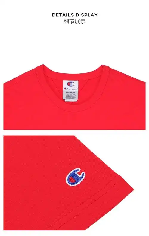 champion冠军100周年女士大clogo素面短袖圆领t恤