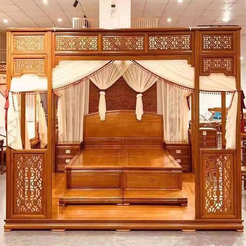 架子床实木踏步床宫廷拔步床卯榫千工婚床木 雕花 2米以上【图片 价格