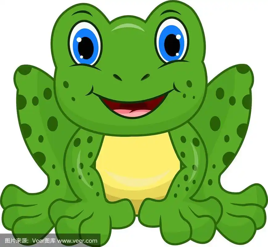 可爱的青蛙卡通孤立在白色的背景