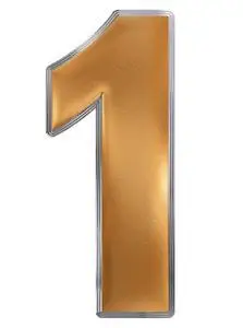 数字 1,一个,白色背景,3d 渲染上孤立照片