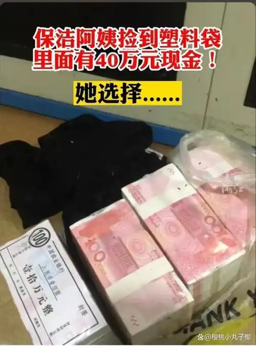 浙江保洁阿姨,塑料袋里居然有40万现金!