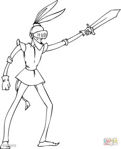 选举中穿着骑士服的骑士简笔画图片