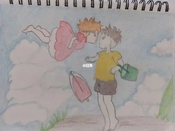 彩铅临摹   新手打卡  彩铅的治愈力! 宫崎骏  悬崖上的金鱼姬