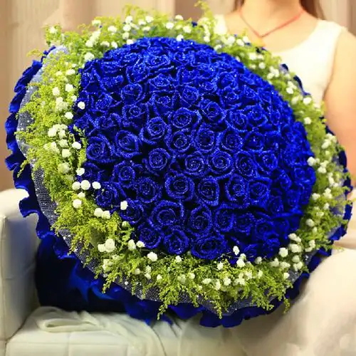 河池宜州市金城江区同城鲜花速递圣诞节情人节送花蓝色妖姬玫瑰