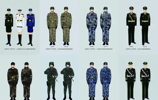 现代军装样式多样,不同兵种就有不同的服装,执行不同的任务,着装也不
