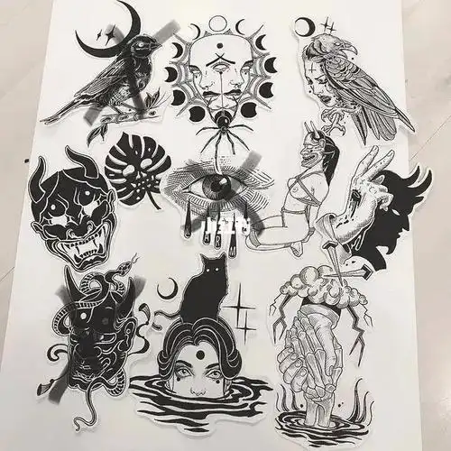 暗黑纹身拼接小图