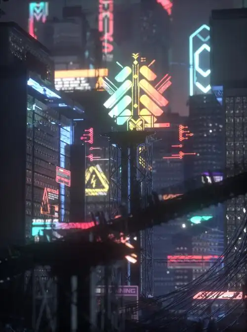 赛博朋克夜晚城市