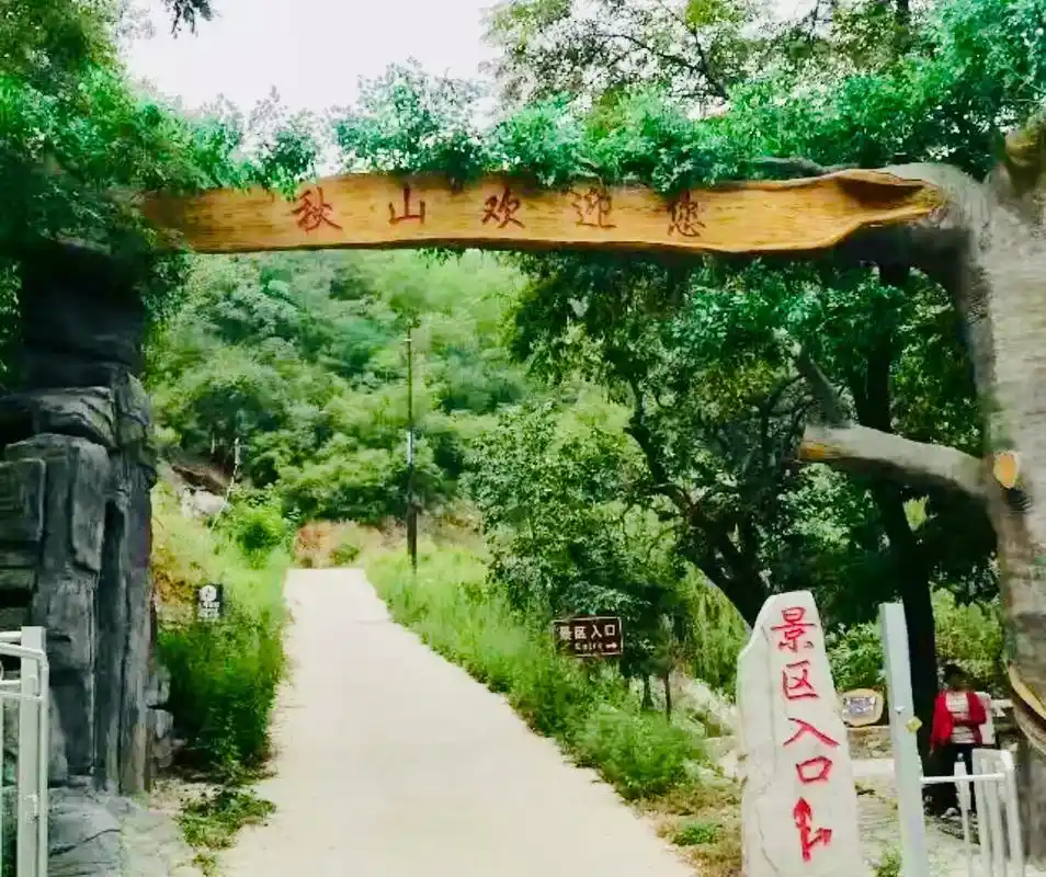 河北灵寿秋山风景,植被茂密秋果累累,曾是一群野狼出没的地方