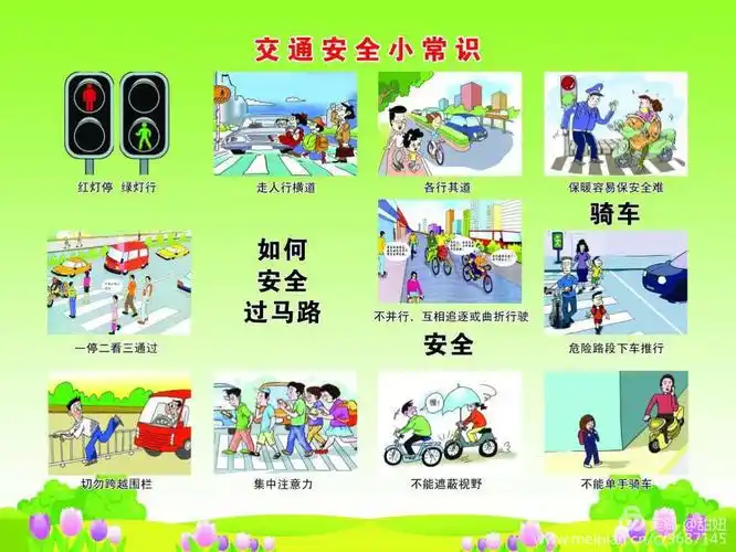 1. 自觉遵守交通规则,不在马路上跑闹,玩耍.