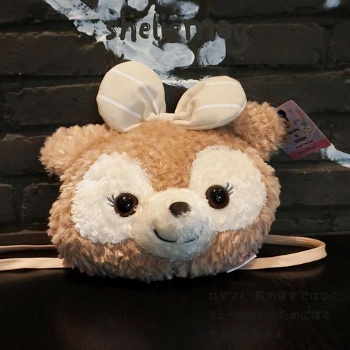 日系 雪莉玫 达菲熊 毛绒 斜挎包 可爱 单肩包 零钱包 手机包