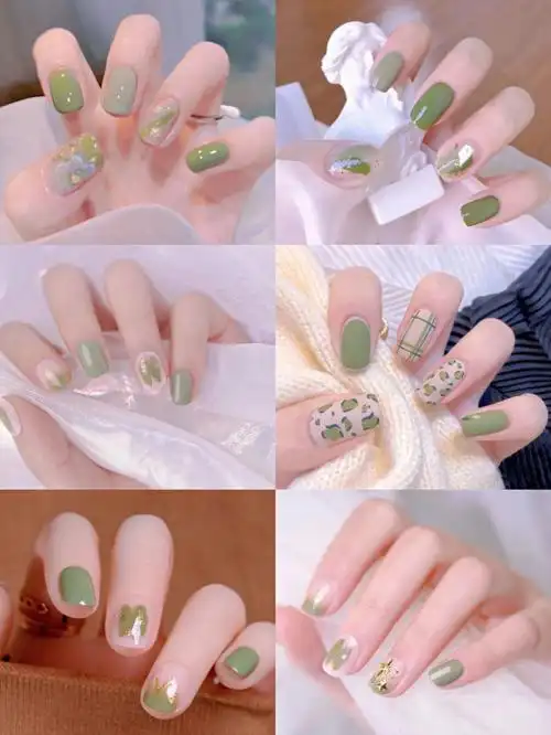 适合夏天的那一抹绿30款美甲任你选
