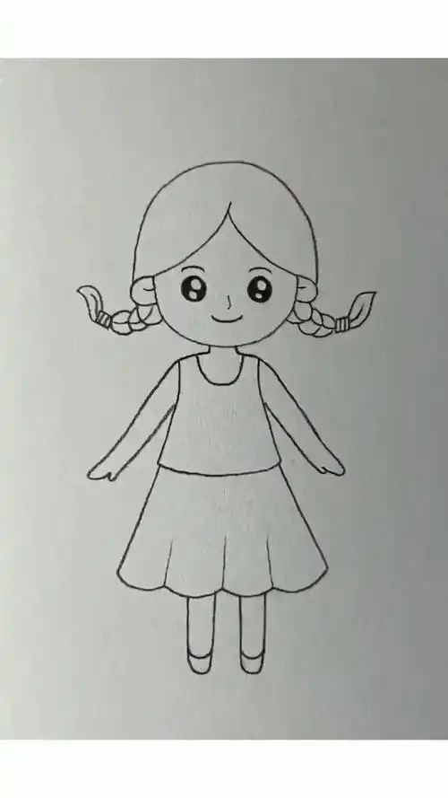 画天真烂漫的小女孩