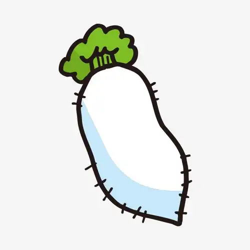 卡通手绘白色的萝卜