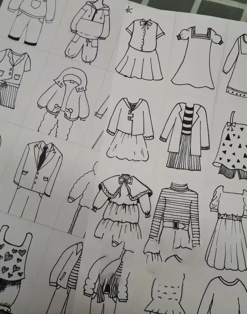 男女生服饰简笔画汇总 给小朋友上课准备的参考图 男生衣服款式确实少