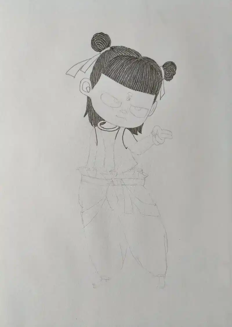 小哪吒… #哪吒之魔童降世 #动漫人物绘画  #铅笔画 #步 - 抖音
