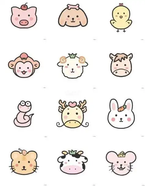 十二 strong>生肖 /strong>动物画像简笔画