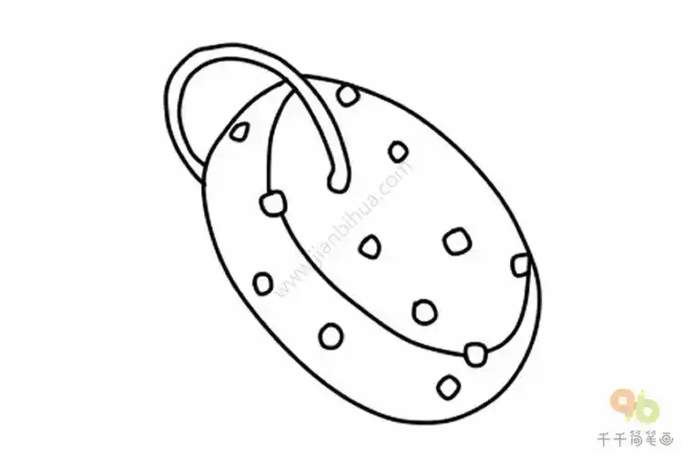 清新绿沐浴球简笔画生活用品简笔画