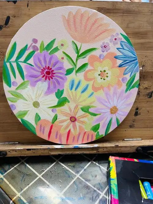 丙烯装饰画花花的世界