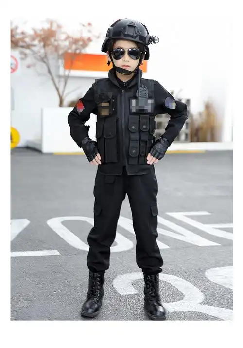 迷铭乐 儿童警察的套装男童 警官服特警特种兵套装服男军装演出服军人