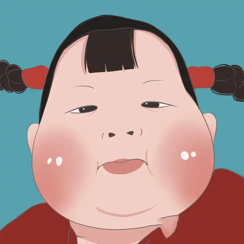 插画 | 丑萌头像 | 两个肥肥的红屁股脸蛋 图片92二改92商用92