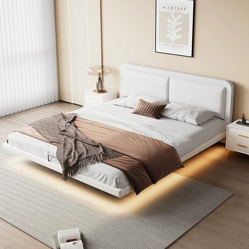 悬浮床现代简约家用主卧双人床无床头钢架悬空床出租房单人铁艺床