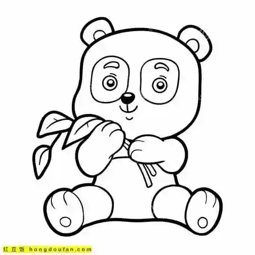 15张甜美温柔的可爱大熊猫宝宝卡通涂色简笔画