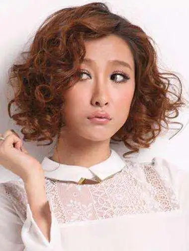 波波头烫发满头卷排杠中发满头烫发发型图片