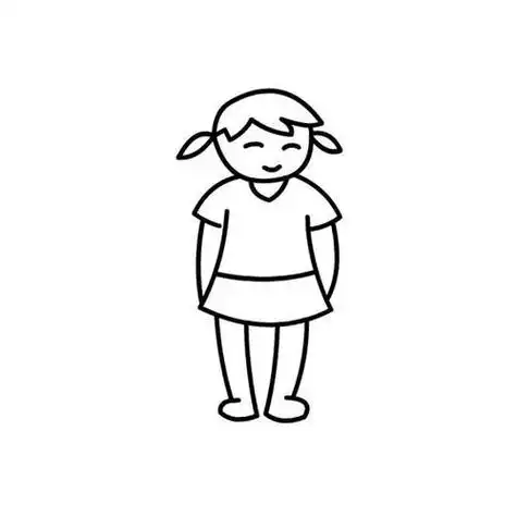 简笔画侧面站的人带颜色站立的小男孩简笔画图片儿童人物简笔画-学习